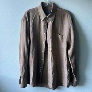 Forsyth shirt button up men's medium muted brown tones